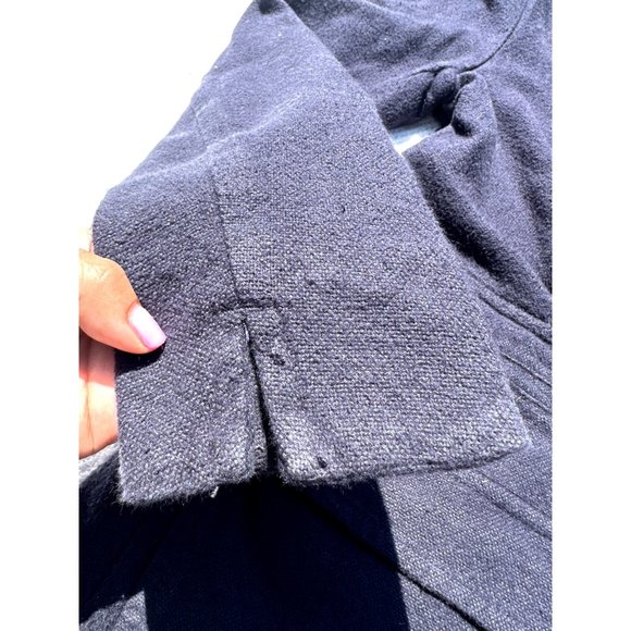 Free People Pea Coat Women Small Navy Blue Two Button Long Sleeve Collar Pockets - Picture 8 of 13